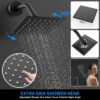 81S1WR0PML._AC_SL1500_.jpg Shower Faucet Set, 12" Ceiling Mount Rainfall Shower System with 2 Rain Shower Head and Multi-function Handheld Head Push Button Diverter Shower Faucet Trim Kit (12", Matte Black)