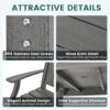 Pamapic 5 PCS Outdoor Dining Set, 450 LBS HDPE Outdoor Table and Chairs, Spacious Patio Dining Sets with Elegant Armrest, All-Weather Wood Grain Outdoor Dining Table with Umbrella Hole, Gray