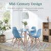 Best Choice Products 5-Piece Dining Set, Compact Mid-Century Modern Table & Chair Set for Home, Apartment w/ 4 Chairs, Plastic Seats, Wooden Legs, Metal Frame - Brown/Gray