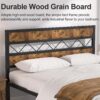 VECELO Queen Metal Platform Bed Frame with Rustic Vintage Wooden Headboard, Heavy Duty Metal Slats Support, Platform Mattress Base No Box Spring Needed, No Noise, Easy Assembly，Brown