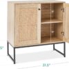 Best Choice Products 2-Door Rattan Storage Cabinet, Accent Furniture, Multifunctional Cupboard for Living Room, Hallway, Kitchen, Sideboard, Buffet Table w/Non-Scratch Foot Pads - Natural