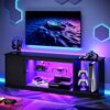 81UiBETectL._AC_SL1500_.jpg Bestier LED TV Stand for 55/60/65 Inch TV, Gaming Entertainment Center with Cabinet for PS5, Xbox,Modern TV Cabinet with Adjustable Glass Shelves for Living Room, Bedroom 57 Inch,Black
