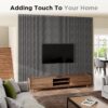 4 Pack Acoustic Wood Wall Panels, 94.5"x 8" Each Soundproof Wood Panel, 3D Fluted Wood Slat Paneling for Wall and Ceilings - Dark Gray
