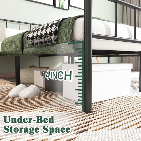 14 Inch Full Size Bed Frames with Headboard/Footboard, Under Bed Storage, Strong Metal Slats Support, No Box Spring Needed, Noise Free, Easy Assembly, Black