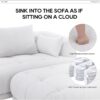 COLAMY 144" Cloud Sectional Couch with Ottoman,Modular Sectional Sofa with 3 Large Seat and 1 Ottoman for Living Room,Chenille, Beige