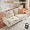 WEUP 68" Loveseat Sofa Oatmeal Fabric Couch, Mid Century Modern Love Seat Couches for Living Room, Small Couch for Bedroom Office, Comfy Loveseat with Spring Cushion, Solid Wood, Tool-Free Assembly