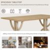 Merax 6 Pieces Wood Dining Table Set with Bench, Retro Rectangular Table with Unique Legs and 4 Upholstered Chairs & 1 Bench for Dining Room and Kitchen (Natural Wood Wash+Beige)