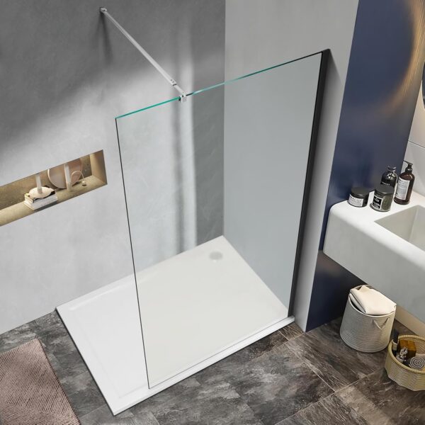 Stainless Steel Frameless Shower Door Support Bar, 27.6'' to 47.2'' Telescopic, Fits 5/16" to 3/8" Glass