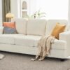 VanAcc 89 Inch Sofa, Comfy Sofa Couch with Extra Deep Seats, 3 Seater Sofa- Modern Sofa Couch, Couch for Living Room Apartment Lounge, Offwhite Bouclé