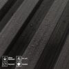 6-Piece WPC Acoustic Slat Wall Panel for Modern Interior Decor, 94.5” x 6.5” 3D Wood Slat Wall Paneling for Living Room, Charcoal, 25.6 Sq.Ft