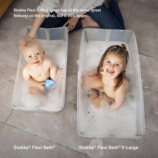 81XY0zWJh1L._SL1500_.jpg Stokke Flexi Bath X-Large, White - 31.5 x 15.7 x 9.4 in - Best for Infants & Toddlers - Lightweight, Foldable & Easy to Store - Convenient to Use at Home or Traveling