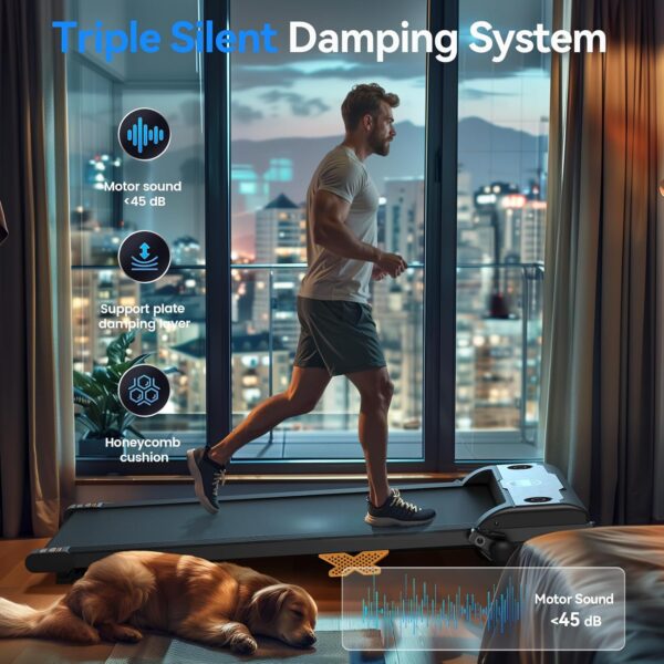 Walking Pad with Incline, 2.5HP Under Desk Treadmill, 3 in 1 Portable Treadmill with Remote Control, LED Display, Hidden Safety Switch, Mini Walking Jogging Machine for Home Office