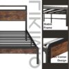 LIKIMIO Full Bed Frame, Platform Bed Frame Full with 2-Tier Storage Headboard and Strong Support Legs, More Sturdy, Noise-Free, No Box Spring Needed, Vintage Brown