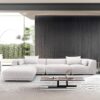 COLAMY 144" Cloud Sectional Couch with Ottoman,Modular Sectional Sofa with 3 Large Seat and 1 Ottoman for Living Room,Chenille, Beige