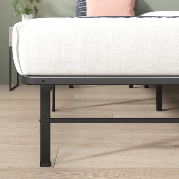 ZINUS Rumi 14in Easy SmartBase Mattress Foundation, Sturdy Metal Bed Frame, No Box Spring Needed, Eco Friendly Packaging, Queen