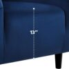 Yaheetech Velvet Club Chair, Modern Tufted Accent Chair with Armrest, Upholstered Barrel Chair with Solid Legs for Living Room/Bedroom/Study/Waiting Room, Navy Blue