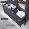 71" Tall Arched Kitchen Pantry Cabinet, Wood Kitchen Storage Cabinets with 2 Large Drawers and Adjustable Shelves, Modern Farmhouse Versatile Cupboard for Kitchen, Dining Room, Bathroom, Grey
