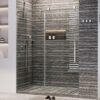 Shower Glass Door with Waterroof Seal Strip, Adjustable (56-60" W x 75 "H) Frameless Sliding Shower Door with Easy-Clean Coating SGCC Tempered Glass 5/16" (8mm), Stainless Steel Hardware, Silver