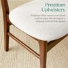 Best Choice Products 7-Piece Wooden Dining Set, Mid-Century Modern Table & Upholstered Chair Set w/ 6 Chairs, Rubberwood Legs - Walnut/Cream
