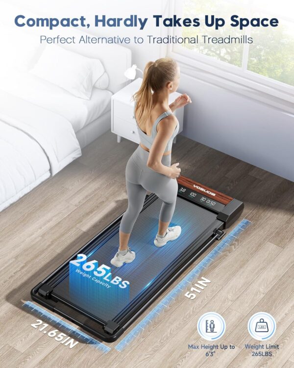 YOSUDA Walking Pad Treadmills -Under Desk Treadmills for Home/Office 265LBS Weight Capacity & Bluetooth Speaker