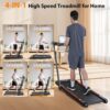 Walking Pad Treadmill, 3.0HP Under Desk Treadmill with Handle Bar and Incline, 300lbs Capacity with Removable Desk Workstation, Foldable Treadmill with Remote Control, APP for Home Office