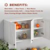 FIMELLO Wall Cabinet, Bathroom Wall Cabinet,Farmhouse Wall Mounted Cabinets for Kitchen Garage Laundry Storage, Medicine Cabinet with 3 Door and Shelves, Laundry Room Wall Cabinets,White