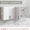 Wall Storage Cabinet - Kitchen Laundry Wall Amount Cabinet with Two Shaker Doors and Shelf, in White, One of 2 Pcs