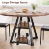 81dcy-B1IrL._AC_SL1500_.jpg Round Dining Table for 4, Kitchen Table, Dining Table, Circle Table, Round Pedestal Dining Table, Dining Room Table, Dinner Table,Space Saving Wood Kitchen & Dining Room Tables, 47In, Rustic Brown