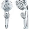 AquaDance High-Pressure 48-mode 3-way Shower Spa Combo with Adjustable 18" Extension Arm for Easy Reach & Mobility Enjoy Luxury 7" Rain & Handheld Shower Head Separately or Together-All-Chrome Finish