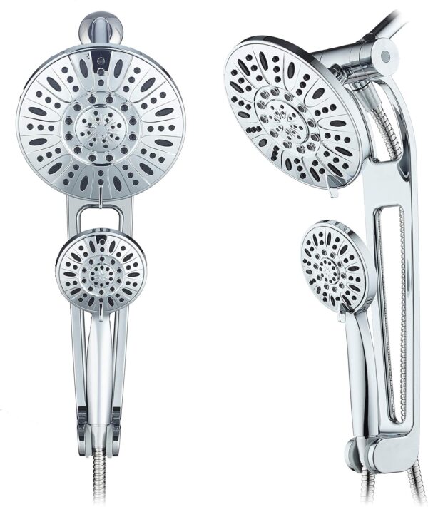 AquaDance High-Pressure 48-mode 3-way Shower Spa Combo with Adjustable 18" Extension Arm for Easy Reach & Mobility Enjoy Luxury 7" Rain & Handheld Shower Head Separately or Together-All-Chrome Finish