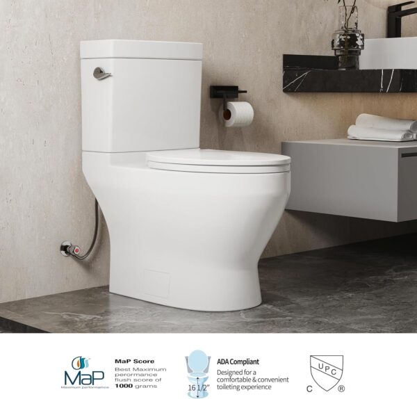 KE KING Lavan® 1000 MaP Score Powerful Flush Comfort Height Floor Mounted Two-Piece Toilet, 12'' Rough-in