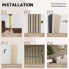4 Pack Wood Slat Wall Wood Paneling,95 x 8 in Soundpoof Wooden Engineered Wood Slat Wall Panels,Stylish Acoustic Wall Panels for Interior Wall Decor with Felt Backing,Walnut