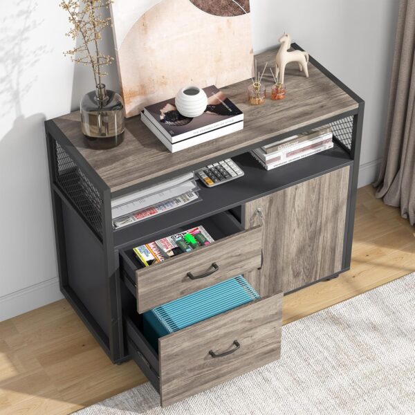 Tribesigns Office Computer Desk with Cabinet Sets,55 inches Executive Desk with Mobile File Cabinet Drawers Shelves for Home Office Furniture (1 Desk + 1 Cabinet)