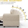 DWVO 3-in-1 Convertible Sleeper Sofa Bed, Folding Futon Couch with Pullout Bed, 5-Level Backrest, USB Ports, Storage Pockets, and Pillows, Modern Lounge Furniture for Living Room (Beige)