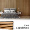 Art3d 4-Pack Acoustic Wood Slat Wall Panels for Interior Decor, 3D Fluted Sound Absorbing Wood Paneling for Accent Wall Ceiling Kitchen Living Room Bedroom Office, 94.5 x 7.9 inch Warm Teak