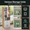 Furniture Set, 63" Standing Desk with 73" Bookcase, L Shaped Electric Stand Up Desk with Bookshelf, Home Office Furniture Set, Light Walnut