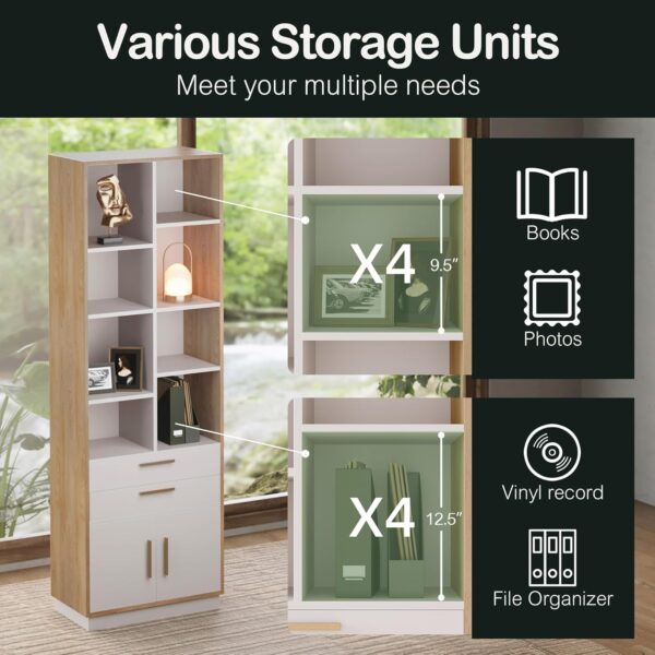 Furniture Set, 63" Standing Desk with 73" Bookcase, L Shaped Electric Stand Up Desk with Bookshelf, Home Office Furniture Set, Light Walnut
