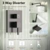 Esnbia Shower System with Tub Spout,Black Bathtub Shower Faucet Set,10 Inches Rain Shower Heads with Handheld Spary Combo, Tub Shower Kit with 3-Way Shower Valve, Matte Black
