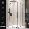 81gW4PeqftL._AC_SL1500_.jpg Black Shower Faucet Set, Rainfall Shower System with Rain Shower Head and Handle Set, Wall Mounted Shower Fixtures, Full Metal Trim Repair Kit 10 inch Matte Black (With Shower Valve)