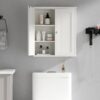 Shintenchi Bathroom Wall Mounted Cabinet,Medicine Cabinet with 2 Door, Bathroom Storage Cabinet Over The Toilet,Space Saving Storage Cabinet with 3-Tier Shelves,White