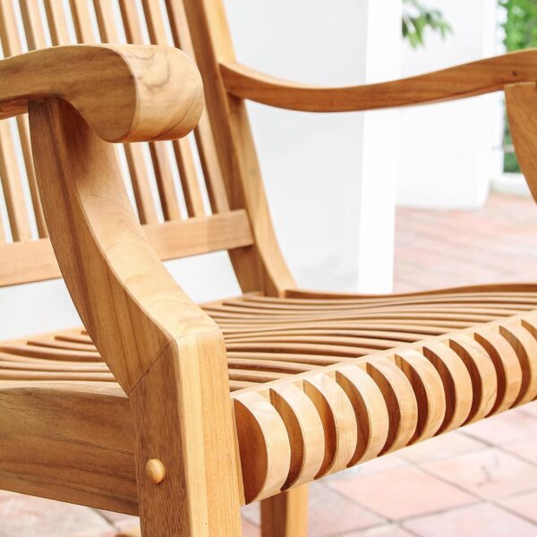 Cambridge Casual Mosko Teak Wood 3 Piece Patio Rocking Conversation Set