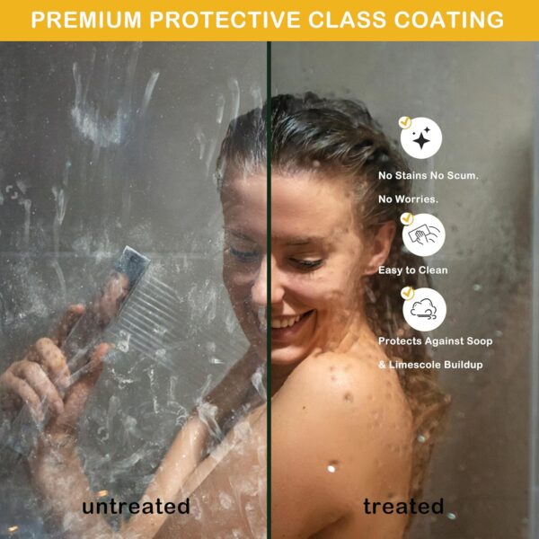 Shower Door, 56-60" W × 76" H Frameless Sliding Shower Door,Waterproof Glass Shower Door with Stainless Steel Handle and Seal Strip, 5/16" (8mm) Easy-Clean Tempered Glass, Brushed Nickel