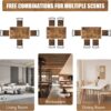 Kitchen Table Chairs Set of 4, Dining Table Set with Storage, Rectangular Table and Chairs Set for Small Spaces/Kitchen, 47'', Brown