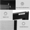 SONGMICS Metal Storage Cabinet with Mesh Doors, Steel Display Cabinets with Adjustable Shelves for Bathroom Home Office, Black UOMC002B01