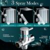 12'' Rain Shower Head Combo, High Pressure Rainfall Shower Head with 16'' Flexible Adjustment of Height/Angle Upgraded Extension Arm and 5 Setting Spray Handheld Shower Head, Anti-leak (Chrome)