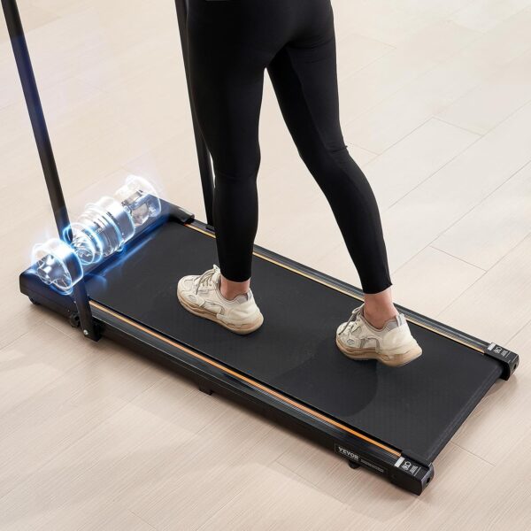 VEVOR Walking Pad with Handle Bar, Under Desk Treadmill for Home Office, 2.5HP Walking Jogging Running Machine, Speed 6.2-7.6MPH Folding Treadmill, with Remote Control and LED Display