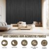 4 PCS Acoustic Wall Panels Wood Slat Self-Adhesive Soundproof Sound Absorbing Tiles for Interior Ceiling Decor Wooden Echo Dampening Paneling Noise Reducing Material 47.2X23.6in