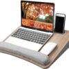 HUANUO Portable Lap Laptop Desk with Pillow Cushion, Fits up to 15.6 inch Laptop, with Anti-Slip Strip & Storage Function for Home Office Students Use as Computer Laptop Stand, Book Tablet