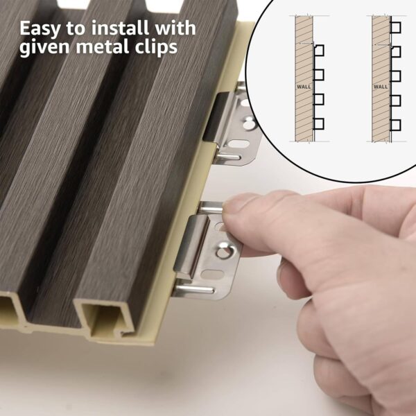 WPC Slat Wall Panels, 8 Pack Accent Decorative Acoustic Wood Slats for Wall and Ceilings, Acoustic Panels for Interior Wall Modern Décor, Oak, 95 x 6 in
