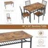 Kitchen Table Chairs Set of 4, Dining Table Set with Storage, Rectangular Table and Chairs Set for Small Spaces/Kitchen, 47'', Brown